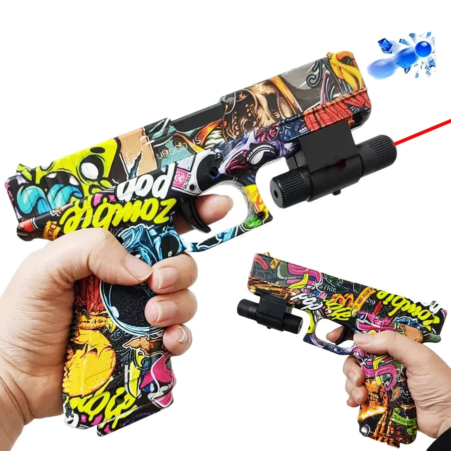 2025 Manual G17 Toy Gun With Laser Water Ball Bullet Airsoft Pistol Outdoor Sports CS Game Weapon for Children Gift