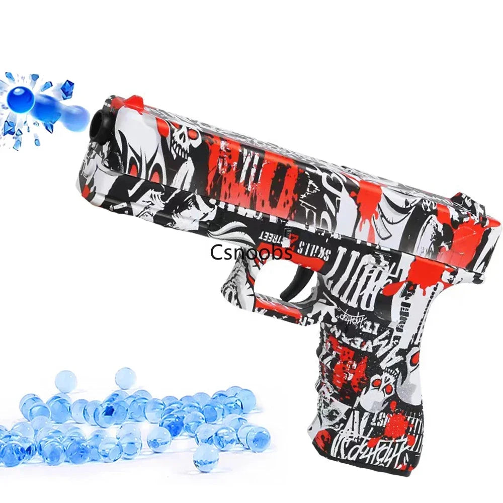 2025 Manual G17 Toy Gun With Laser Water Ball Bullet Airsoft Pistol Outdoor Sports CS Game Weapon for Children Gift