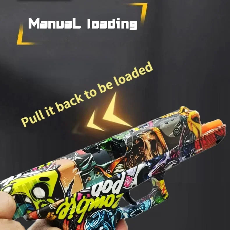 2025 Manual G17 Toy Gun With Laser Water Ball Bullet Airsoft Pistol Outdoor Sports CS Game Weapon for Children Gift