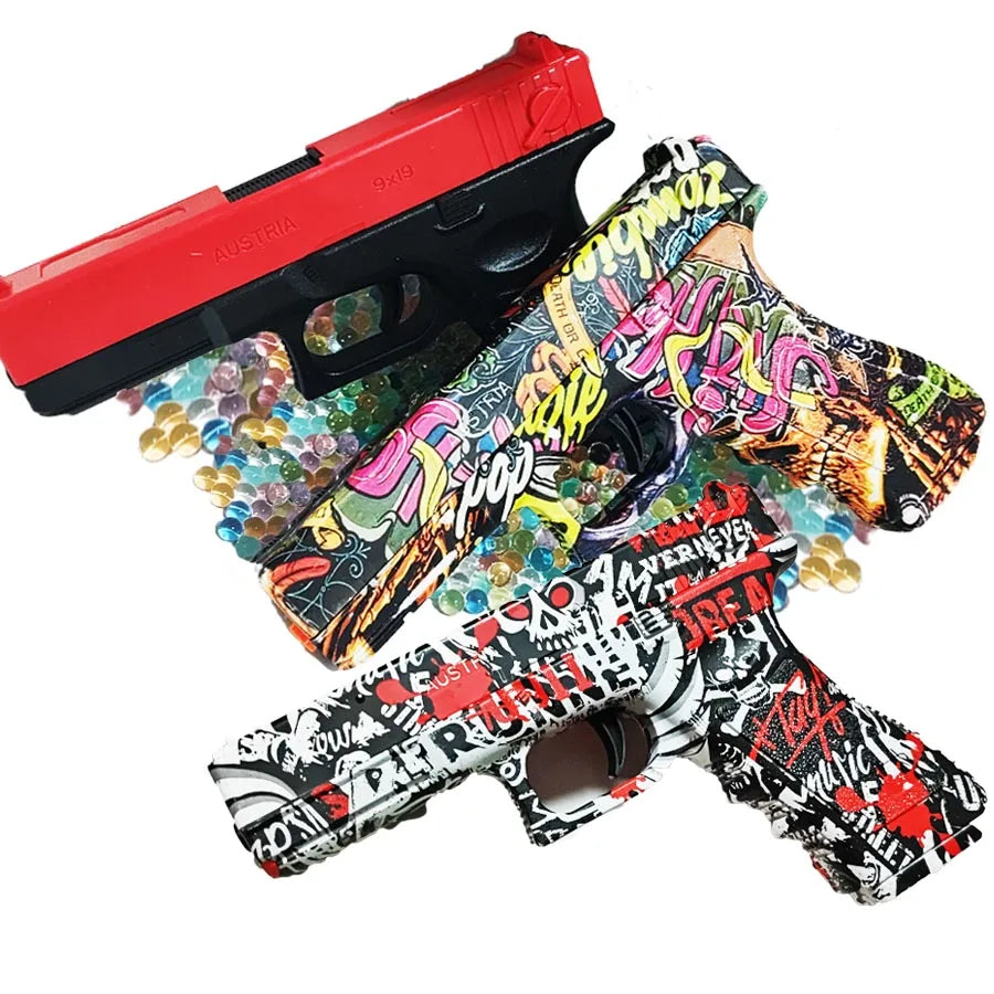 2025 Manual G17 Toy Gun With Laser Water Ball Bullet Airsoft Pistol Outdoor Sports CS Game Weapon for Children Gift