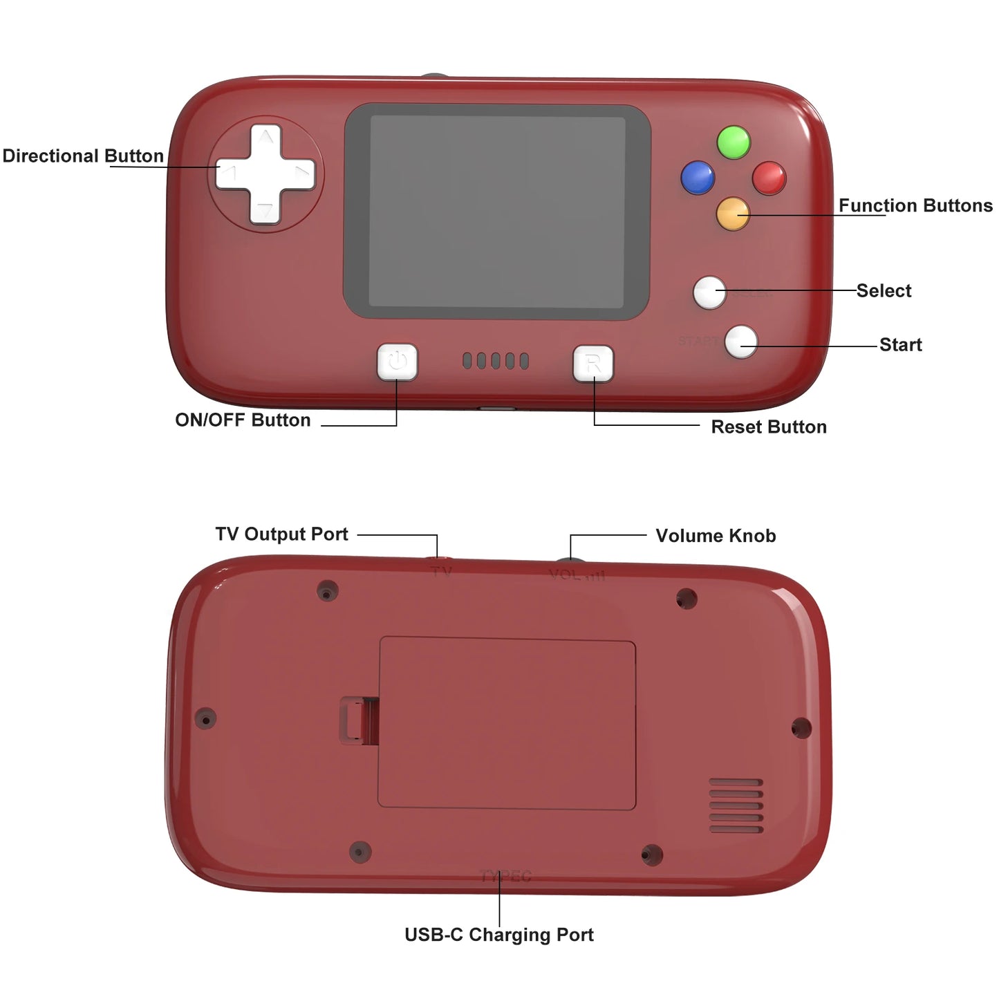 GAMINJA GC76 400 IN 1 Classic Games Handheld Pocket Game Console 2.8inch Video Game Console Portable Handheld Game for Kids Gift