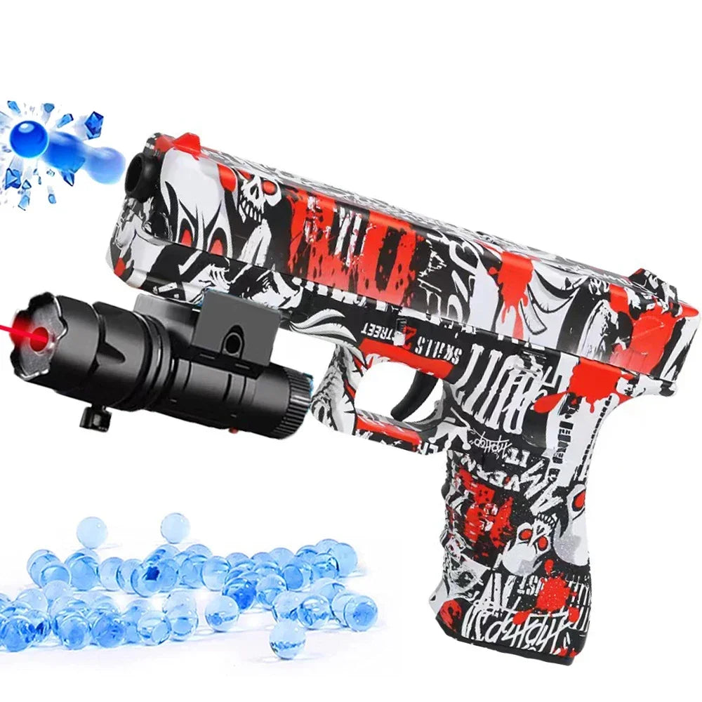 2025 Manual G17 Toy Gun With Laser Water Ball Bullet Airsoft Pistol Outdoor Sports CS Game Weapon for Children Gift