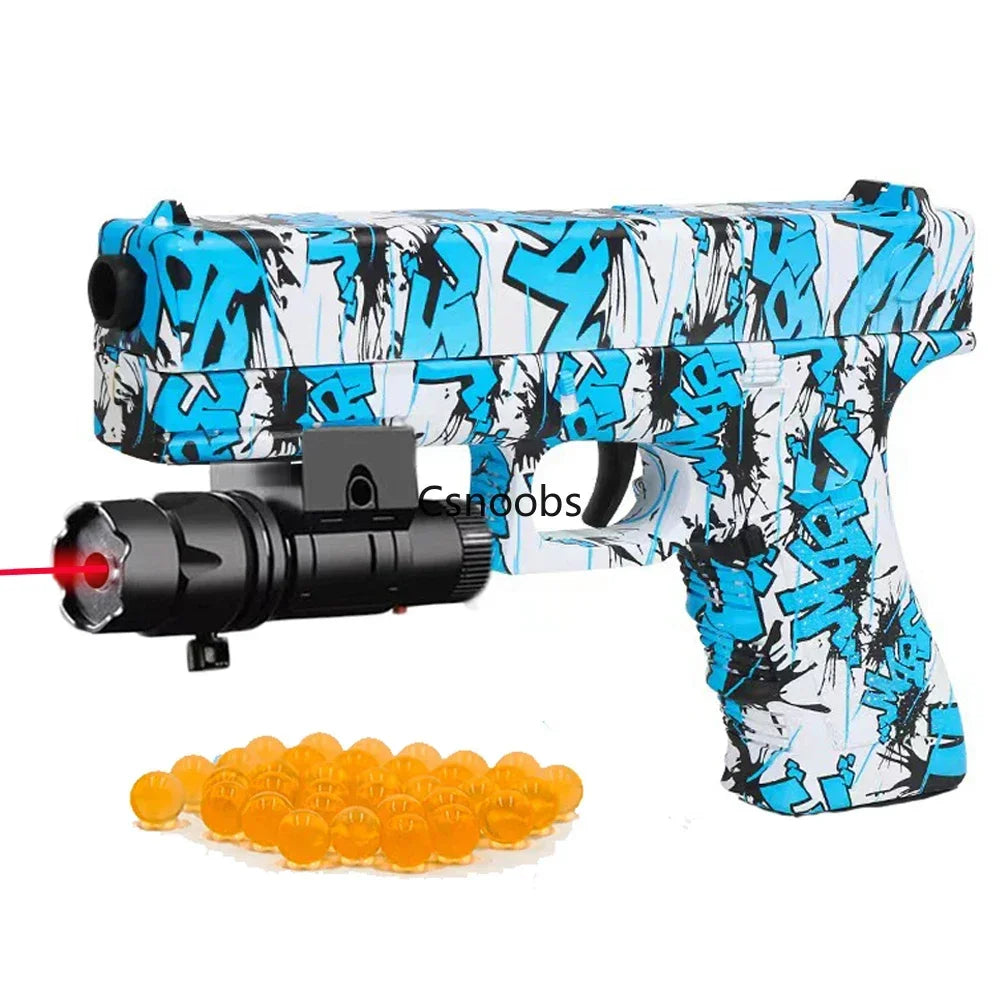 2025 Manual G17 Toy Gun With Laser Water Ball Bullet Airsoft Pistol Outdoor Sports CS Game Weapon for Children Gift
